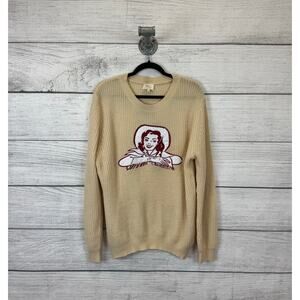 Layerz Clothing Women's Cream Knit Western Boho Embroidered Sweater Size Large